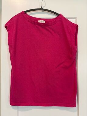 LOFT Bright Fuchsia Cap-Sleeve Tee